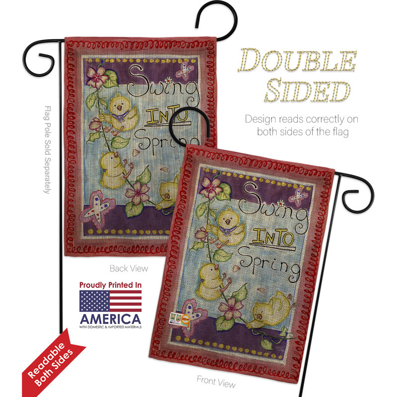 Double Sided 18.5 in. H x 13 in. W Polyester Animal Garden flag
