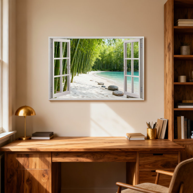 Cadre de fenêtre paysage et nature, H 12 po x l 18 po