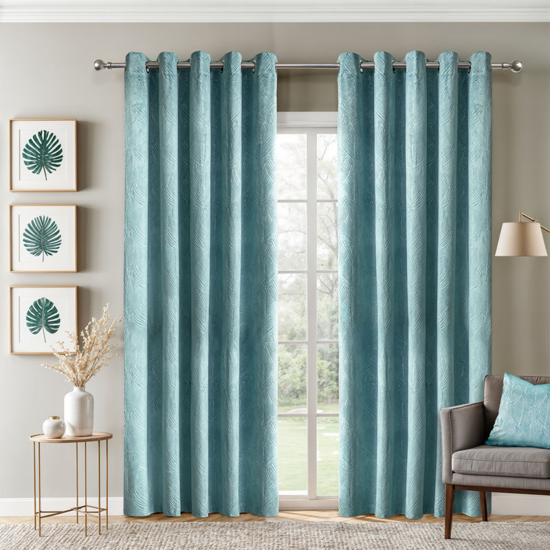 Wiburgh Blackout Curtain Panel Pair, Teal, 168cm Width x 137cm Drop
