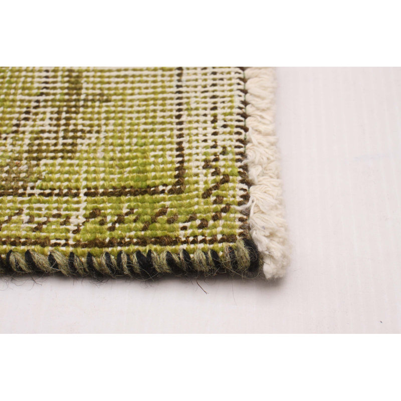 Tapis unique en laine vert lime 8 pi 6 po x 12 pi 0 po Monoi