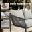 The Rope Patio Luxury Aluminum Sofa Conversation Sets With Coffee Table Set & 3-Seater Sofa (3PCS)