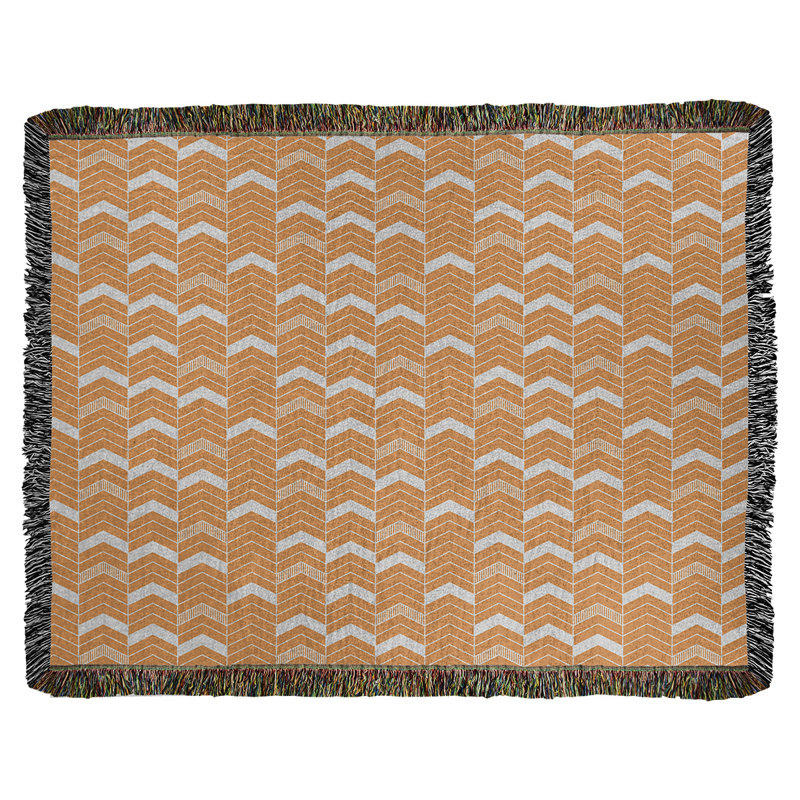 Couverture en coton tissé Rhonda, l 50 po x L 60 po, Orange
