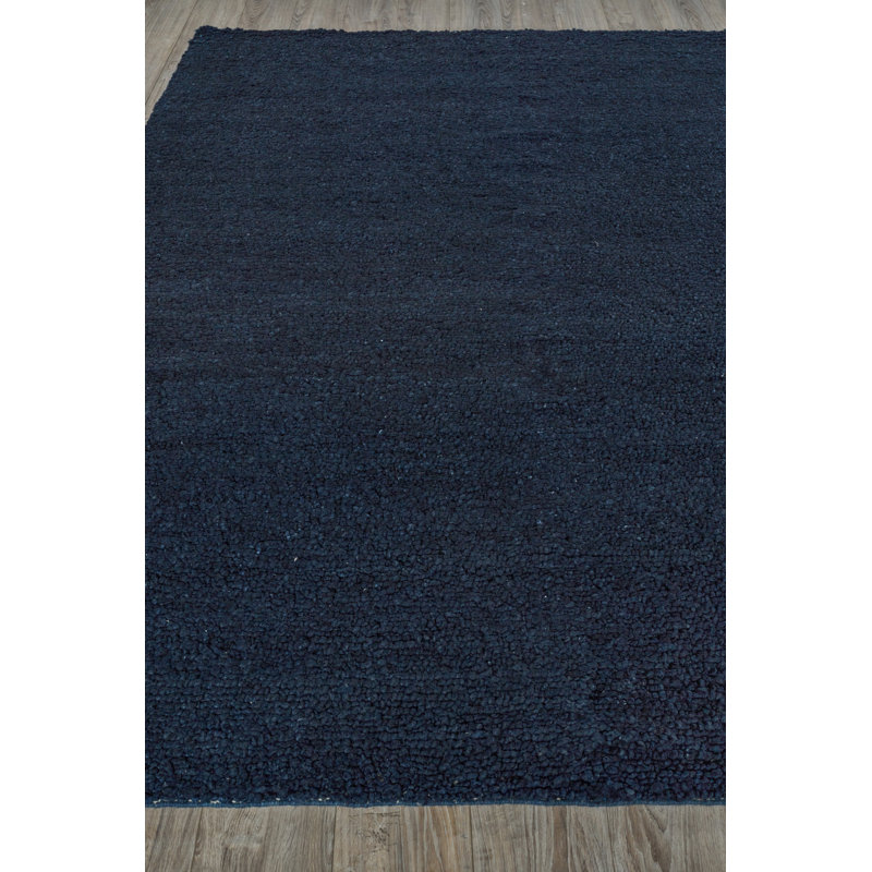 Borelli Wool Area Rug in Navy Blue, Rectangle 14' x 18'