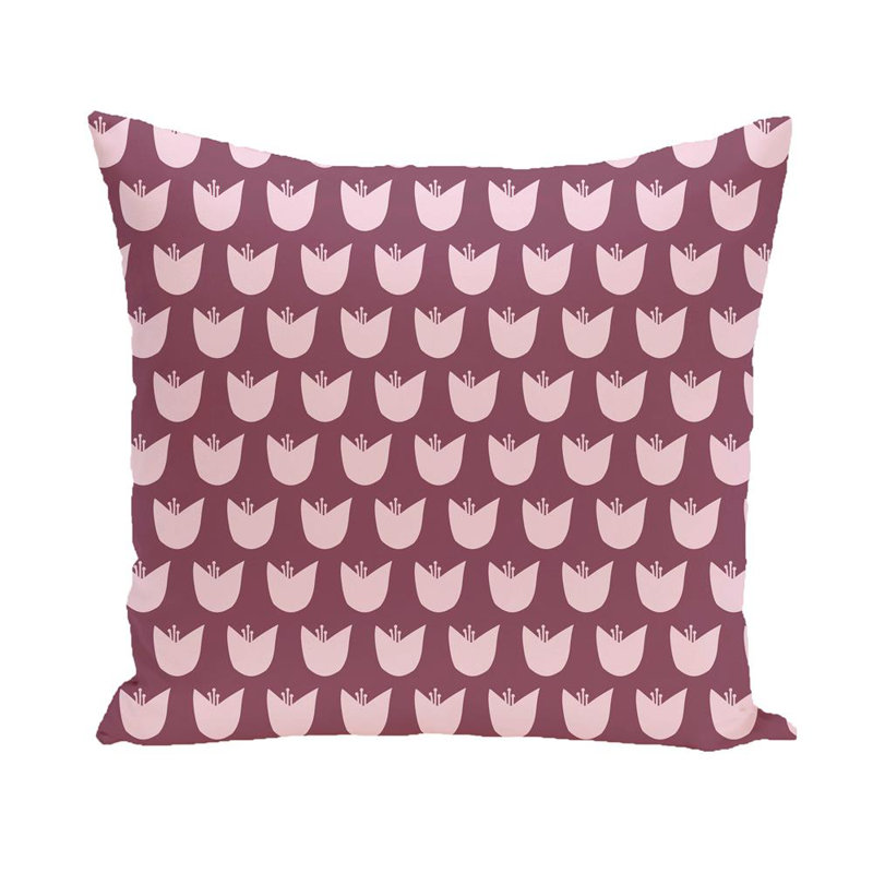 Housse et insert de coussin d'extérieur carré Tulipes, H 16 po x l 16 po, Fleur de la Passion