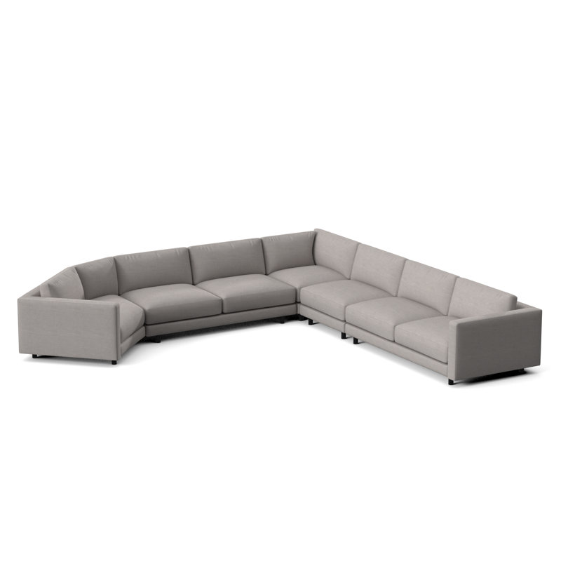 Avanni Patio Sectional with Sunbrella Cushions, Matte Black, Cream Outdoor Poly 6070-002