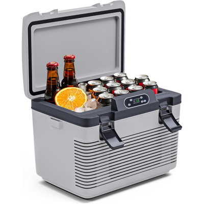 12 Volt Car Refrigerator,21qt/20l Portable Electric Cooler/warmer With 12 Volt Dc &120v Ac,updated Battery & Low Noise Portable Refrigerator For Camping, Travel, Truck, Home