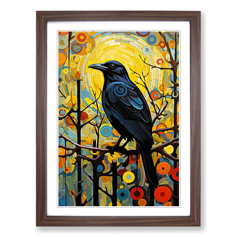 Single Picture Frame Print on Wood, Walnut Framed, 34cm H x 25cm W