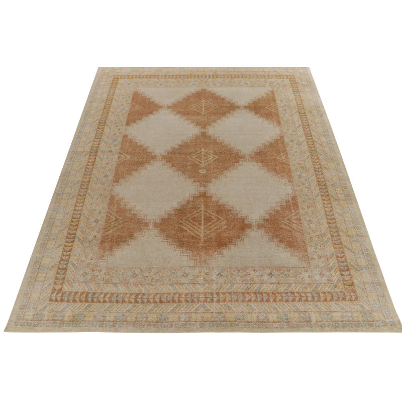 Distressed Homage Wool Geometric Area Rug, Rectangle 10' x 14'