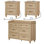 Ensemble de commode et table de chevet en bois 3 pièces Locklin