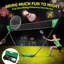 Ensemble de jeu de filet de badminton extérieur, raquettes de volants combo pour enfants et famille portatif, aucun outil requis - formation dans la cour, plage, parc, jeux de pique-nique, vert