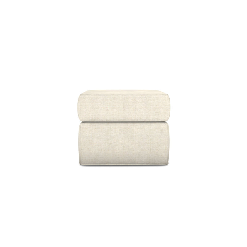 Fisher Base to Floor Ottoman, Tuck Linen