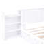 Grand lit blanc avec tablettes coulissantes et lit gigogne simple TG - bois massif, plateforme de rangement pratique et en bois pour plus de durabilité