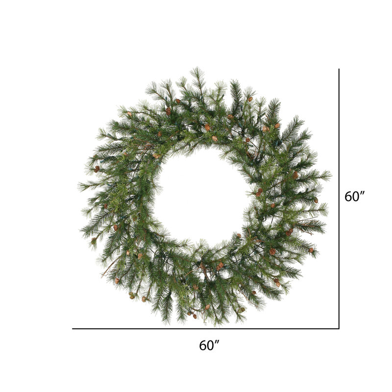 Couronne de Noël artificielle en pin Mixed Country - 60 pouces non éclairée, 60 pouces