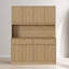 Cabinet de rangement moderne et multifonctionnel avec prise de courant et comptoir ouvert pour des besoins d'organisation polyvalents-1104447965