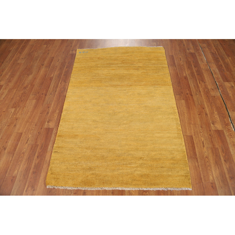 Tapis jaune moderne Gabbeh 3 x 5