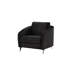 Élégante suite de salon en velours noir avec coussin de stabilité et chic