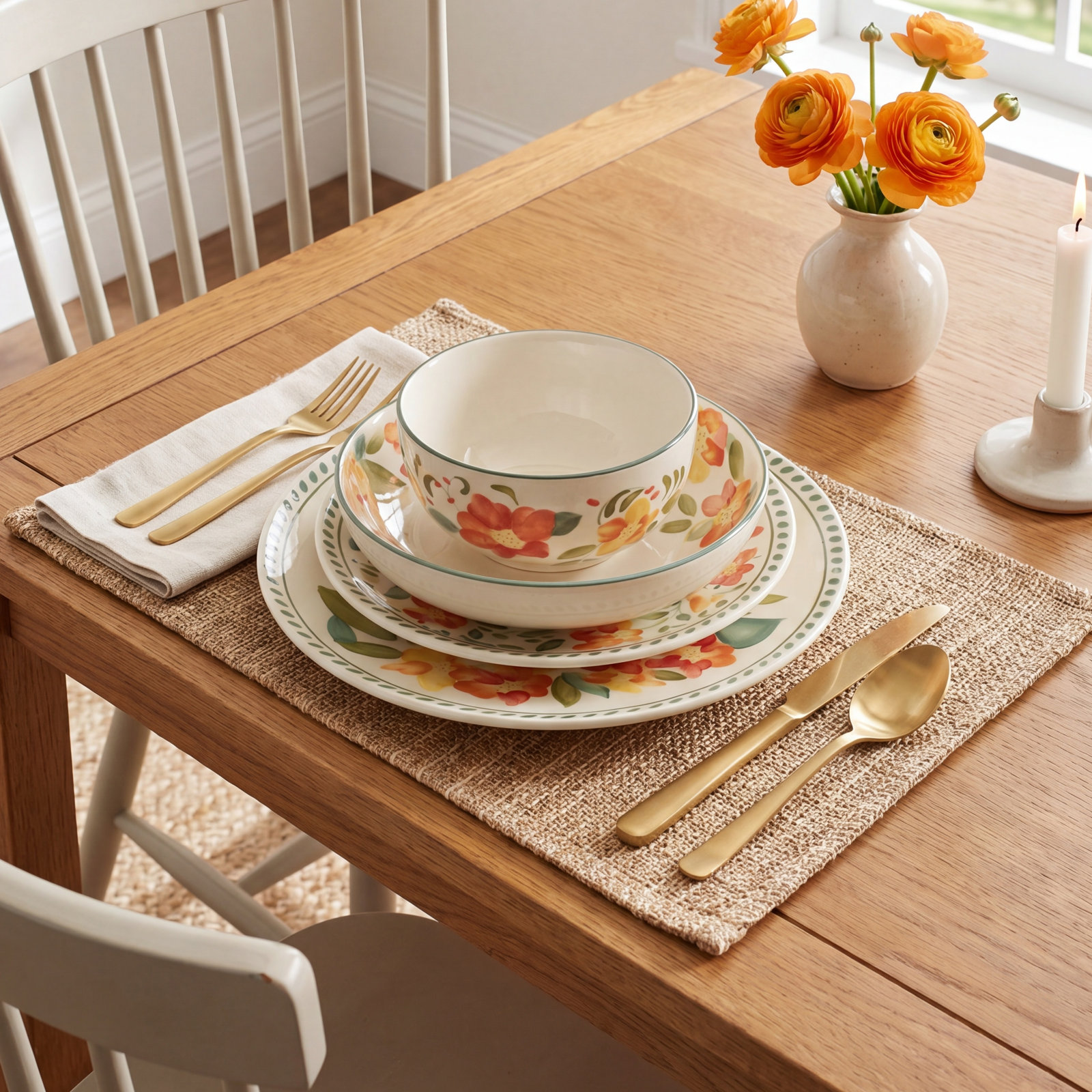 Cassia Bud Stoneware Dinnerware Set
