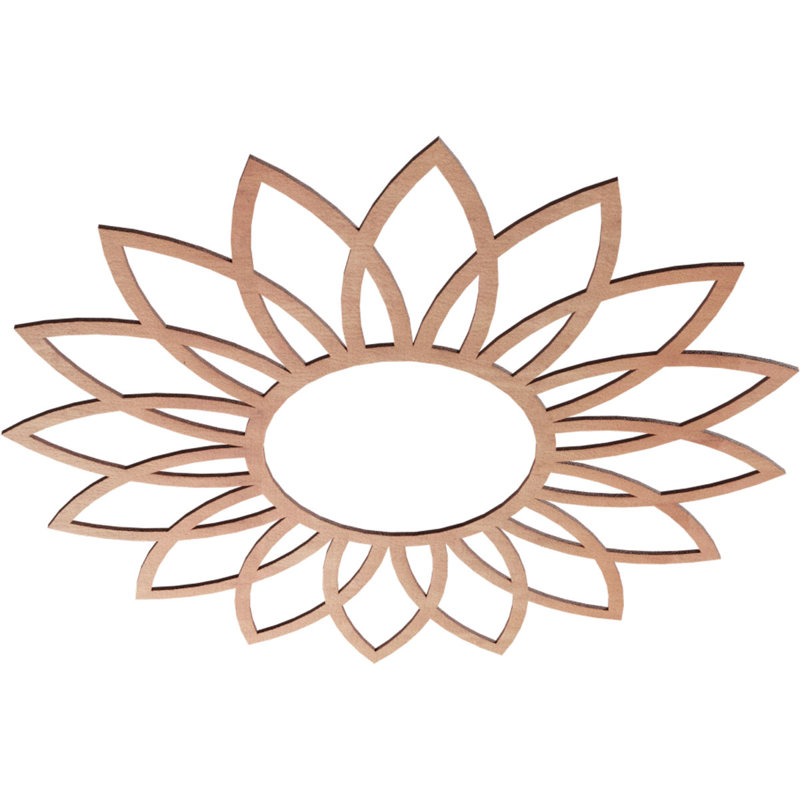 Médaillon de plafond en bois Daisy, H 36 po x l 36 po x P 0,25 po, Cerisier