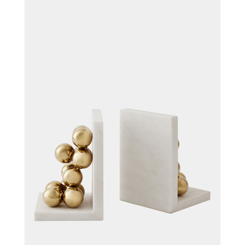Sphere Bookends-Brass