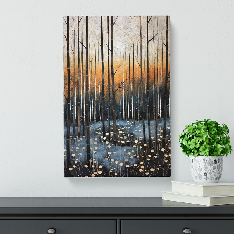 Winter Forest Contemporary - Print, 76cm H x 50cm W x 3cm D