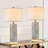 Distressed Grey 23.25'' Table Lamps Set Of 2 With Night Light Base And Included Bulbs 