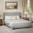 Boucle Bed Frame,Upholstered Bed Frame With Headboard, Surface Cover Soft Cloud Bed Frame Easy Assembly, No Box Spring Required-1782466018-1782466021