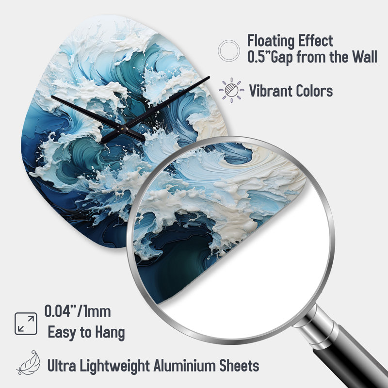 Horloge murale 3D Coastal Waves, Petit