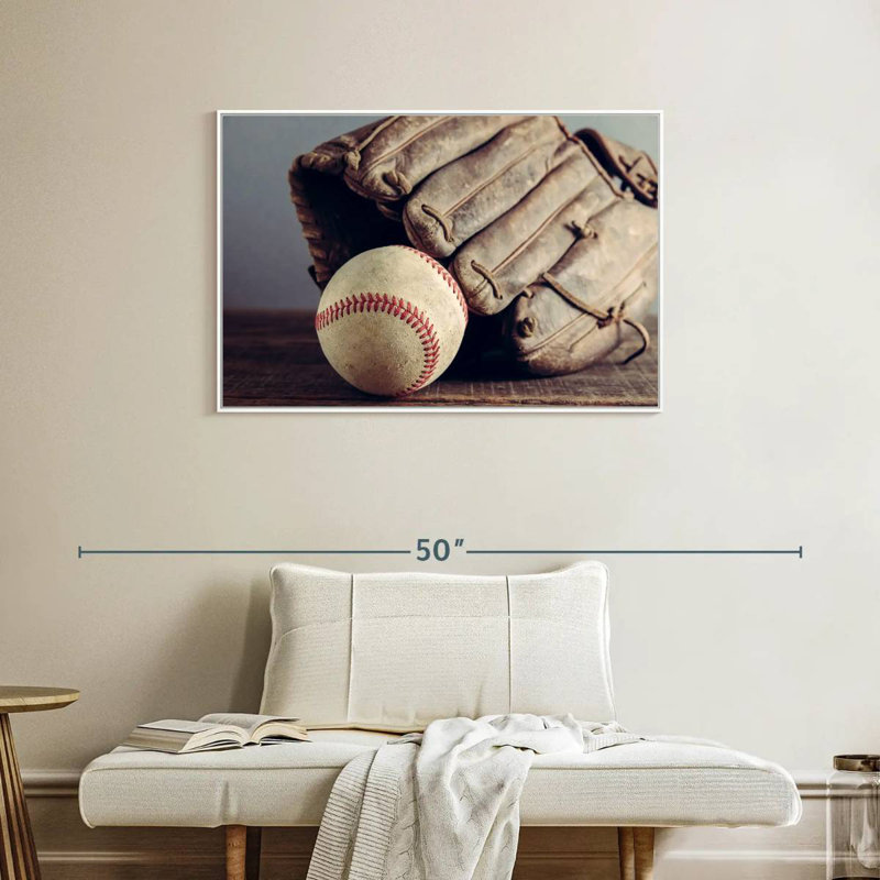 Baseball Memorabilia, Floating Frame White, 37" X 25"