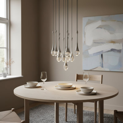 Modern LED Teardrop Crystal Chandelier Switch Dimmable