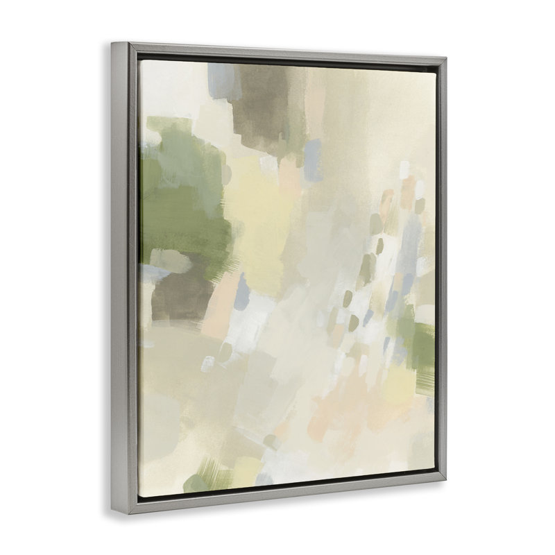 Art mural sur toile flottant abstrait avec sourdine par Joris Hoefnagel, Cadre flottant gris lustré, H 31 po x l 25 po