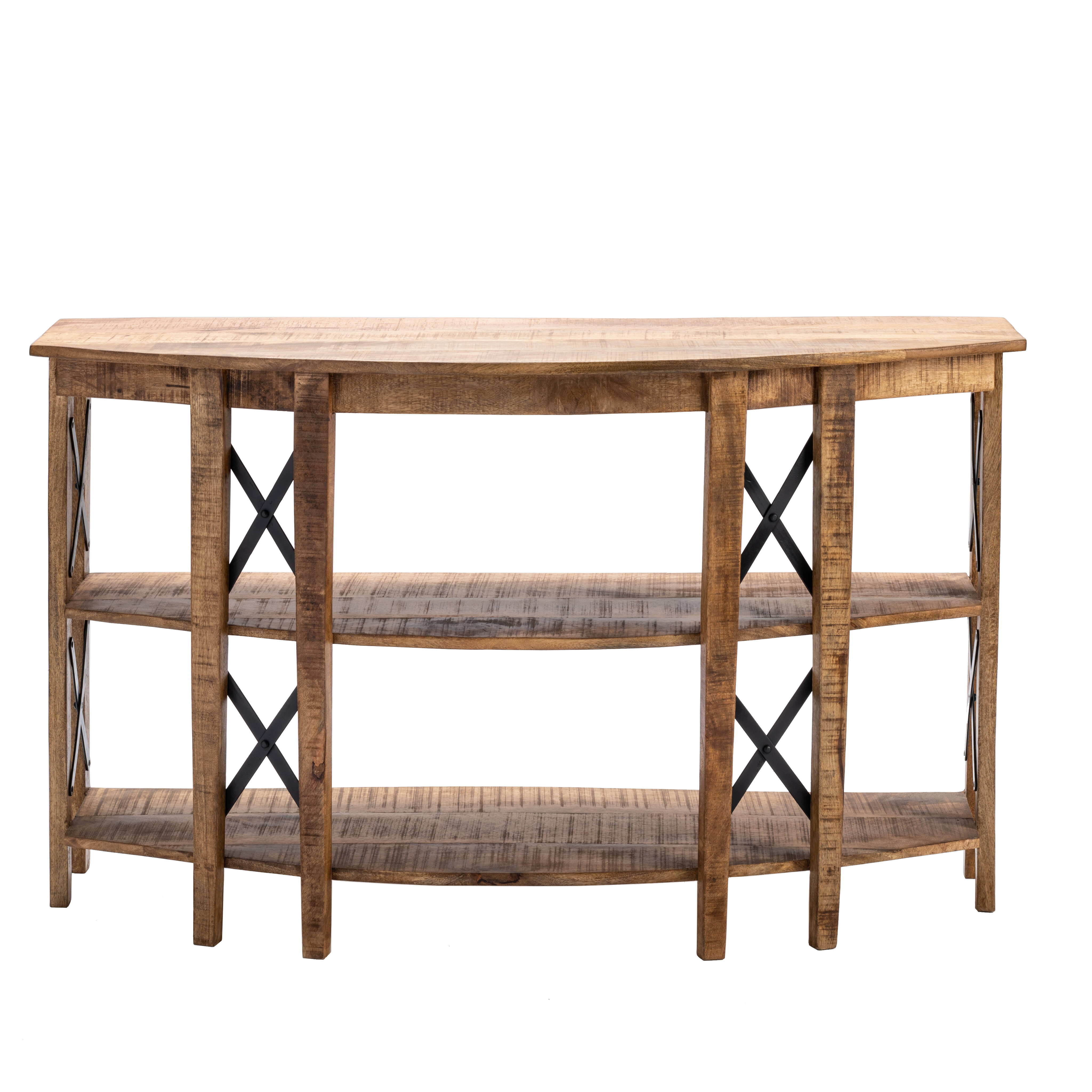 Tanner Demilune Glass Grand Console Table