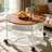 Lift Top Round Coffee Table With Rgb Led Lights, Rolling Storage Table With Lockable Casters For Living Room