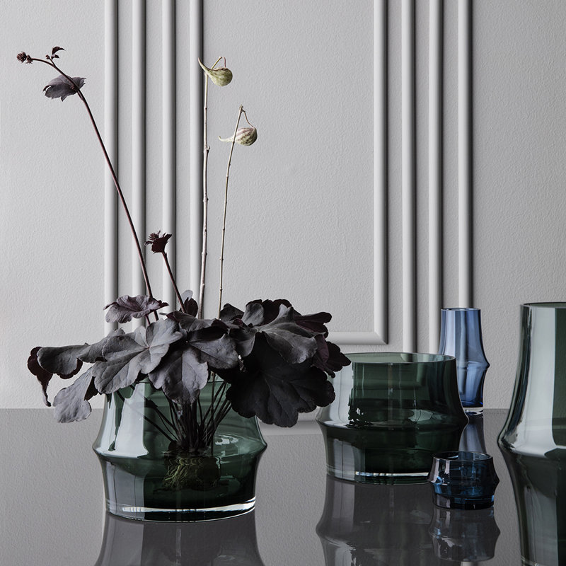 Arc Handmade Glass Table Vase, Dark Blue