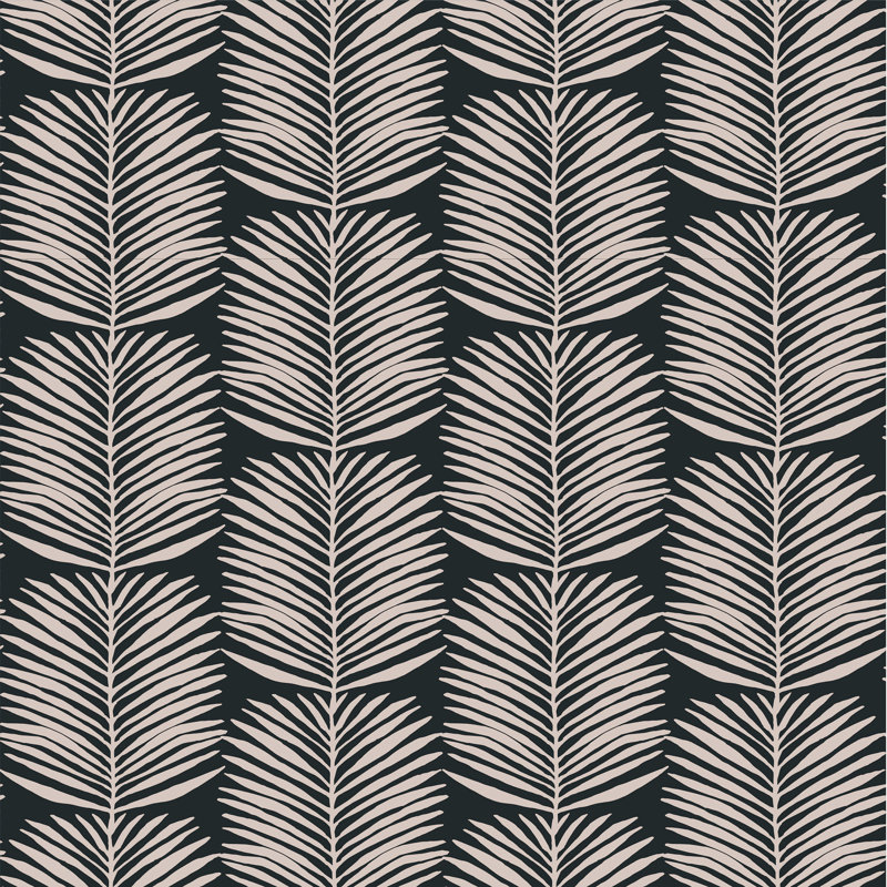Organic Betty Palms 10' L x 24" W Wallpaper Roll, Cashmere, Premium Paper