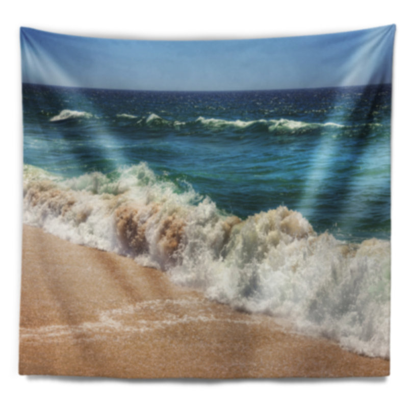 Tapisserie «Seascape Atlantic Beach» avec vagues écumantes, H 50 po x l 60 po