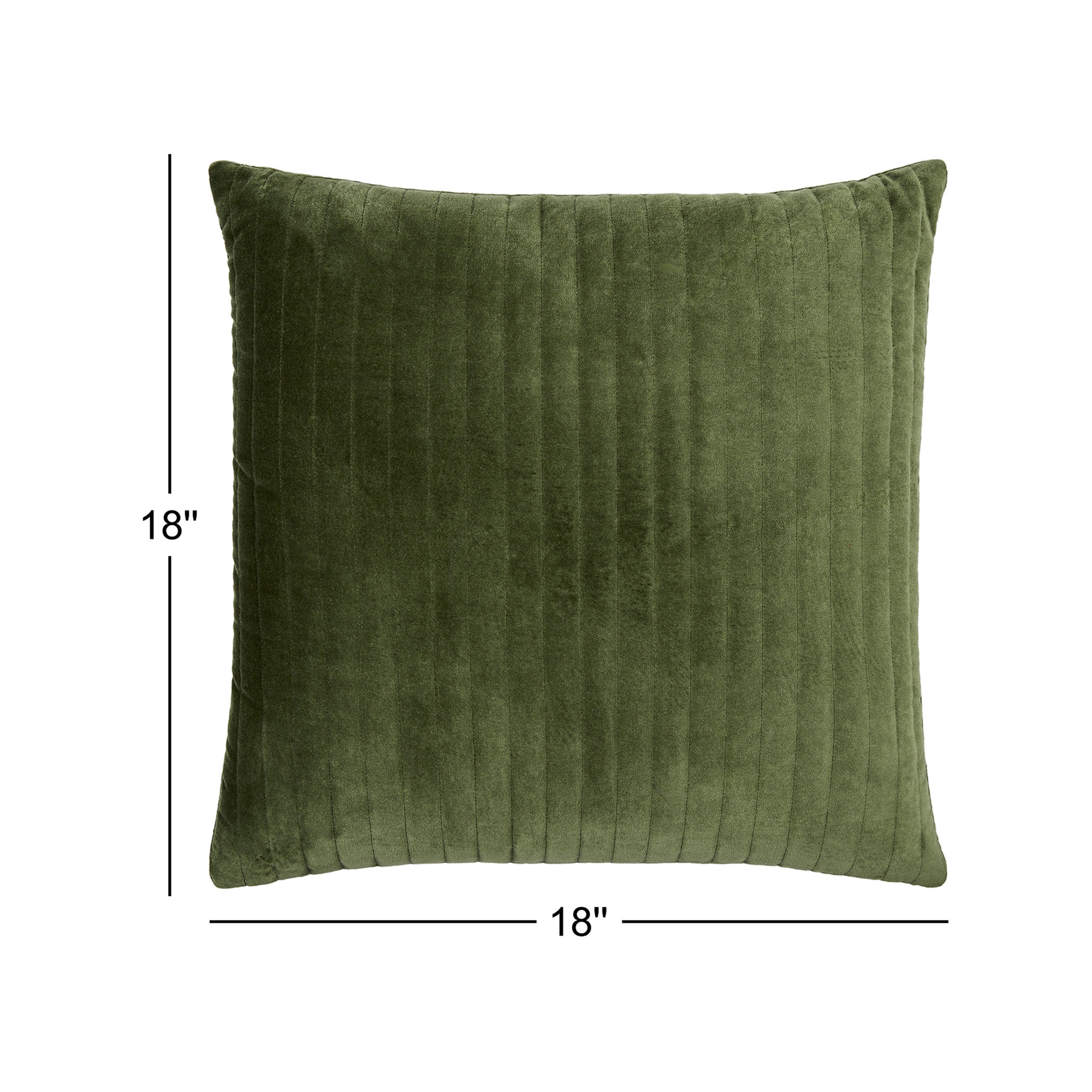 Beirne Throw Pillow, Down, Medium Green, 18" x 18"