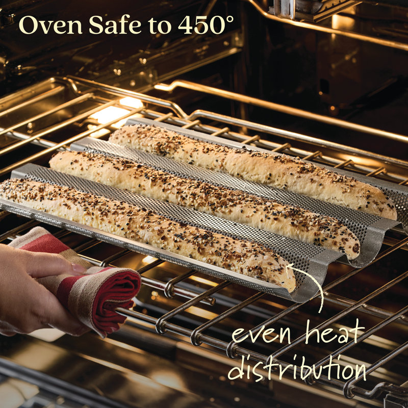 Graphite Steel Non-Stick 3-Channel Baguette Tray