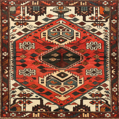 Tapis traditionnel rouge / beige