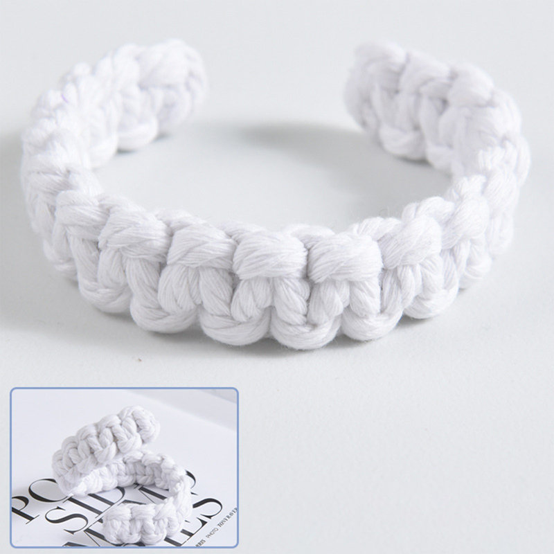 Pinces à rideaux en tissu de jute tissé à la main, White