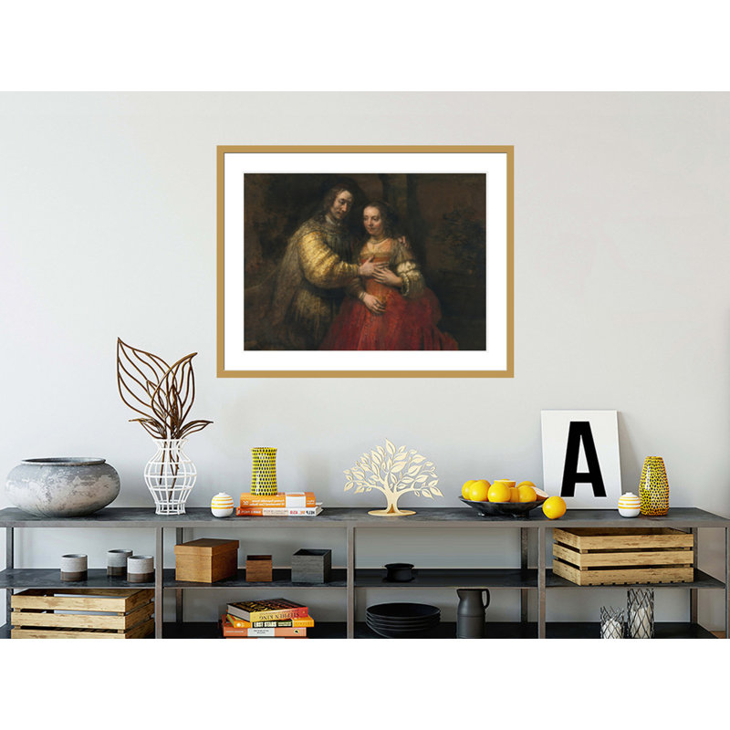 La fiancée juive par Rembrandt van Rijn - Estampe numérique encadrée, H 32,36 po x l 41,5 po