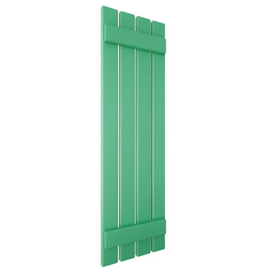 Volets extérieurs Americraft à quatre panneaux (2 tasseaux) en bois véritable, espacés de 15 1/2 po L x 40 po H (par paire), motif nénuphars