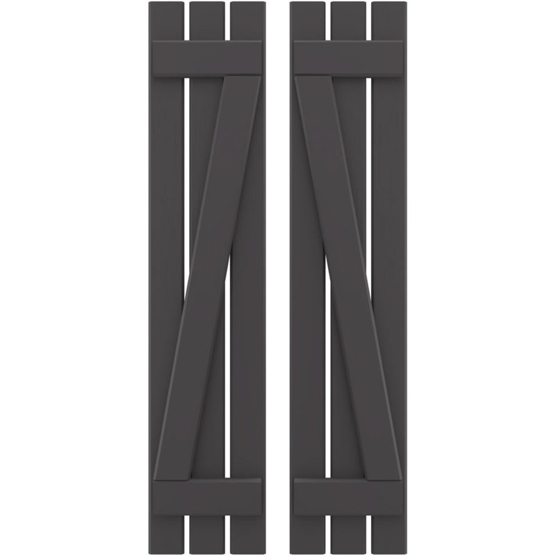 Volets de planche-n-lattes avec barre en Z (par paire) Americraft (2 lattes), Blanc, 11 1/2", 36"