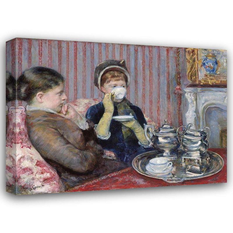 Art Astoria Grand Cassatt, Mary sur toile tendue, "The Tea" 55409, H 15 po x l 18 po