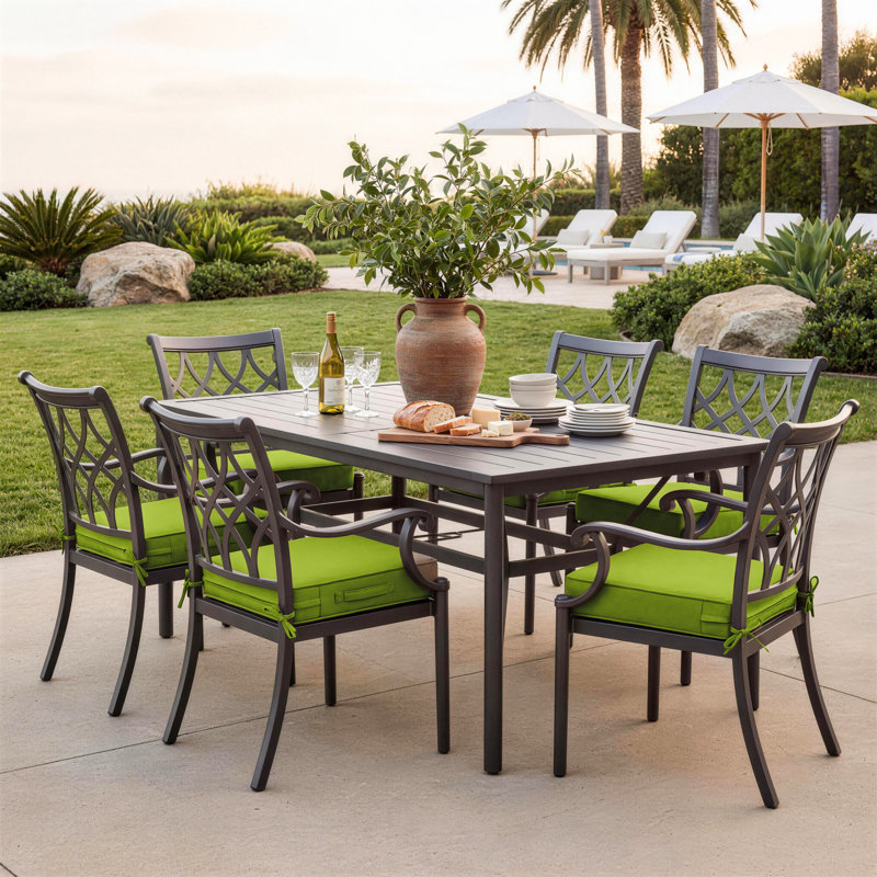 Outdoor Chair Cushion Covers, 5 Sizes Available, Covers Only, Grass Green, 17" W x 16" D