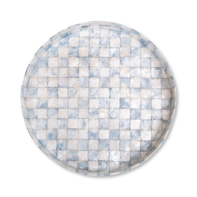 Gold Check Capiz Vanity Tray