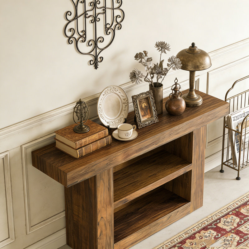 Farmhouse Entryway Console Table with U-Shaped Base