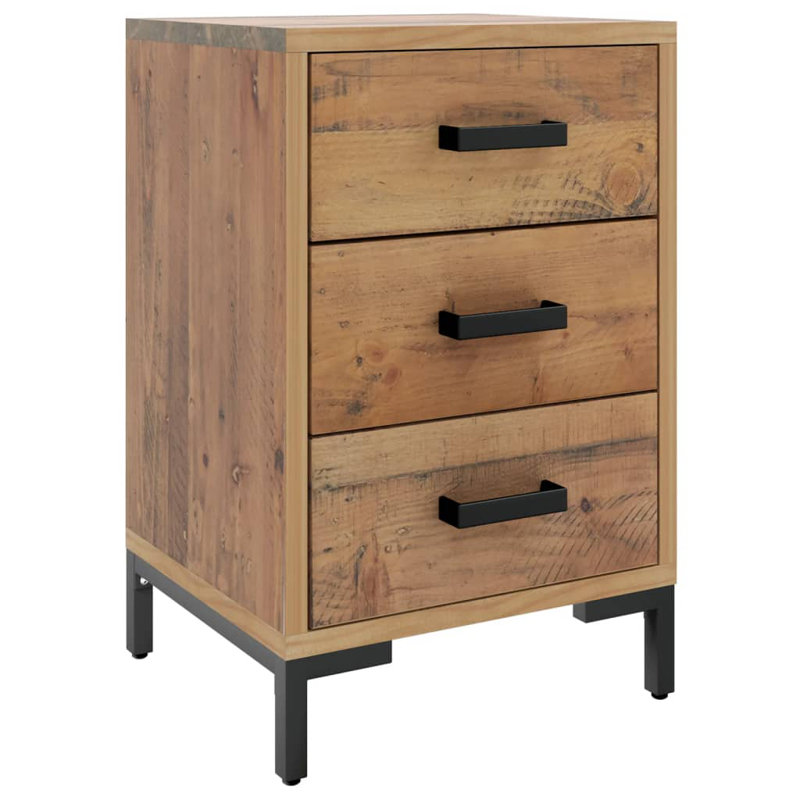 Grangeville 40cm W Solid + Manufactured Wood Bedside Table