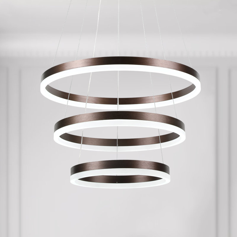 Lustre intégré à 3 lumières Arlyss, Brun