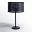 Romola 22 In. Matte Black Table Lamp With Natural Rattan Shade And 3 Way Switch-751394440