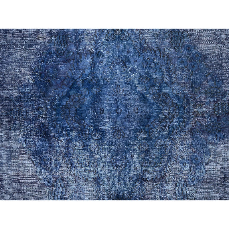 Tapis unique en laine de style années 1960 de 8 pi 3 po x 10 pi 9 po Waast bleu